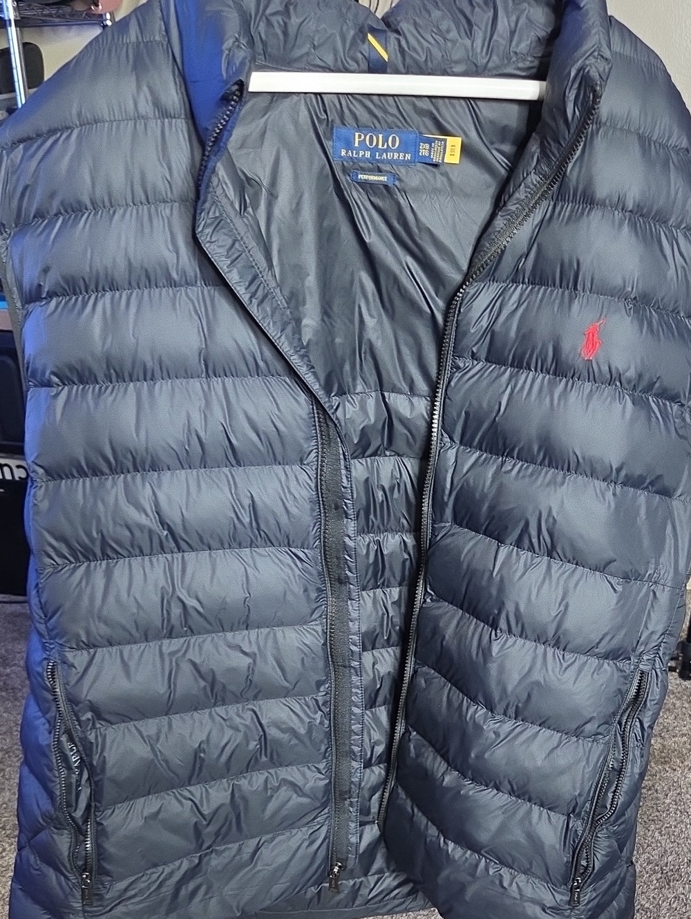Polo by Ralph Lauren Navy Quilted Puffer Jacket with Red Pony